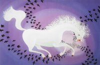 Petar Grgec "Bijeli konj" svilotisak serigrafija 35x50cm