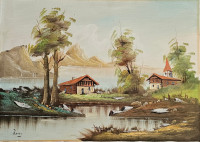 planinski krajolik - ulje na platnu