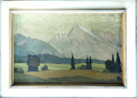 planinski pejzaž - ulje na dasci iz 1965.godine
