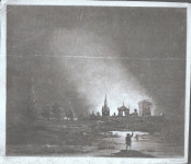 Pogled na Sienu – mezzotinta H. Dawe, Engleska, prva pol. 19. st.