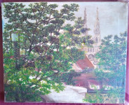 pogled na Zagreb - ulje na platnu