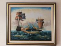 Prodajem sliku pomorska bitka ulje na platnu