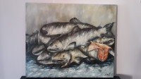 Ribe -, umjetnička slika, original