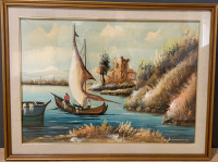 u ribolovu - ulje na platnu