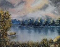 Na rijeci -ulje na platnu