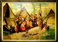 Slavko Tomerlin - "Scena iz života Roma" 135x96cm