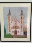 Slika  Crkva sv. Jeronima u Štrigovi- suhi pastel