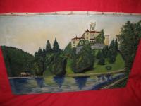 Slika dvorac TRAKOŠČAN. Staro ulje-blind-platno. 60 x 40 cm. SAND