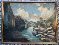 Slika Mostar ulje na platnu F. Pranver