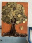 Slika novac novčići kune kao stablo. Drvo na kojem raste novac
