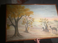 Slika ulje na platnu deve u pustinji.