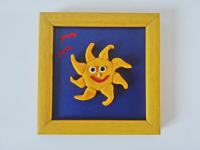 Nova slika - Veselo sunce - Unikat - ručni rad - dimenzije 13 x 13 cm
