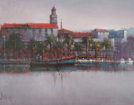 Slikar Davor Subotić "Split",akril na platnu 40x50cm,2024 g. g.