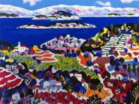 Stipe Nobilo "Korčulanski krajolik" serigrafija 65x80cm