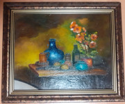 na stolu - ulje na kartonu