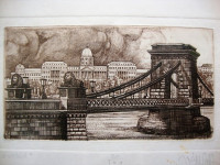 SZECHENYI CHAIN BRIDGE 1840.-1890. - Bakrorez miniatura