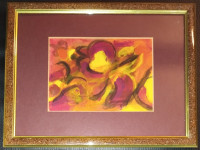 Tatjana Weber - Akvarel iz 1996. - Apstrakcija - 26x20cm