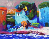 Tihomir Lončar "Kuća uz more" serigrafija 50x70cm