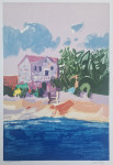 Tihomir Lončar "Kuća uz more" svilotisak serigrafija 70x50cm;