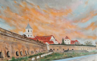 Tvrđa zidine  - akril na platnu