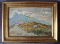 put u planinu - ulje na kartonu