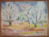 Sniženo! Ulje na lesonitu iz 1977.g. - Pejzaž