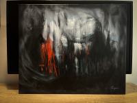 Ulje na platnu - velika mračna apsktraktna slika - moderno slikarstvo
