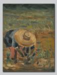 Ulje na platnu - žena koja radi u polju - ekspresionizam - umjetnost