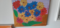 Umjetnička slika, akril, Cvijeće u cvatu