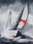 Umjetnička slika Brod i valovi