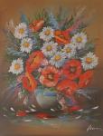Umjetnička slika Cvijeće makovi i ivančice
