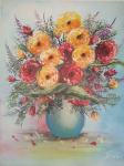 Umjetnička slika Cvijeće u plavoj vazi