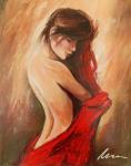Umjetnička slika Gola žena u crvenom
