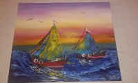 Umjetnička slika - Jedrenjaci i more