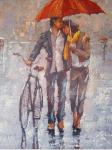 Umjetnička slika Par na kiši