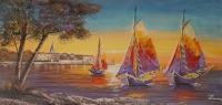 Umjetnička slika Poreč i brodovi