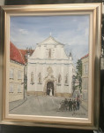 Umjetnička slika, ulje na platnu, motiv Crkva Sv. Katarine