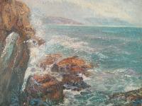 Umjetnička slika Valovi i stijene