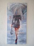Umjetnička slika Žena s bijelim kišobranom