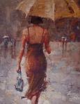 Umjetnička slika Žena s kišobranom