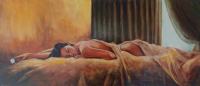 Umjetnička slika Žena na krevetu