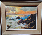 uzburkano more - ulje na platnu