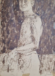 Vasilije Jordan "Autoportret" tempera 39x28cm;