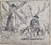 Vasilije Jordan "Don Quijote" linorez 20x20cm;