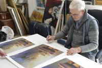 Vjekoslav Stipica "Jedrenjak" serigrafija 70x50cm;