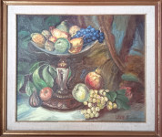 voće na stolu - ulje na platnu