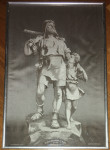 WILHELM TELL - antikni portret u tkanini / svili - Švicarska - 50x34cm