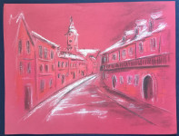 Zagreb - 7 crteža pastelom