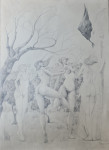 Zdravko Đerek "Kompozicija 2" crtež olovkom 70x50cm;