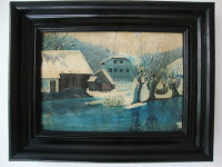 ZIMSKI PEJZAŽ - Ulje na kartonu sa potpisom 80,00eur